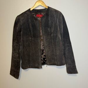 Max USA Dark Brown Suede Jacket Large Women’s